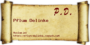 Pflum Delinke névjegykártya